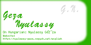 geza nyulassy business card